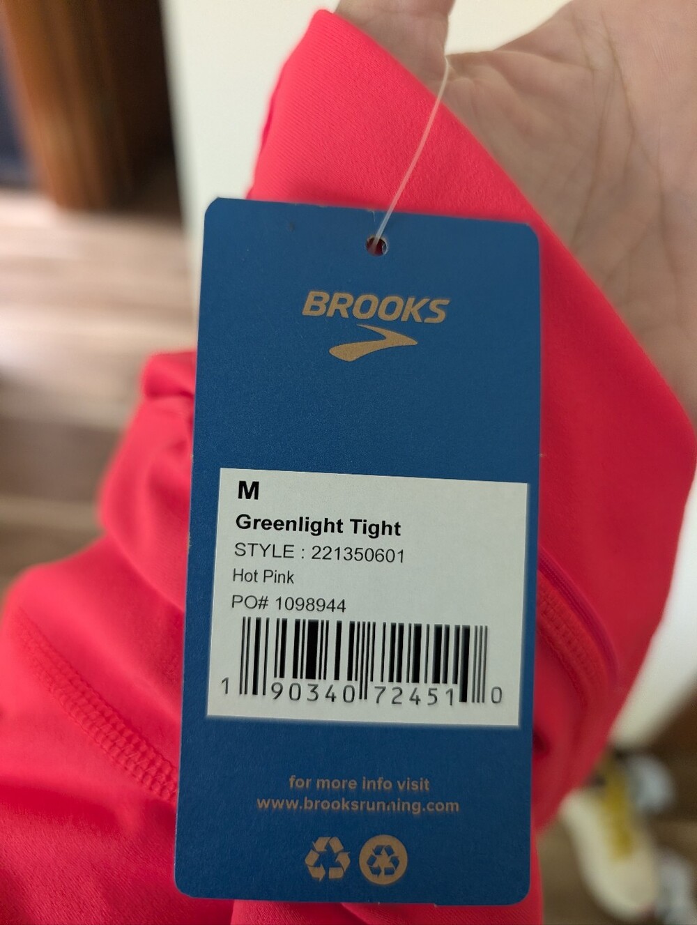 Brooks Women's Greenlight Tights - Hot Pink - Size M - NWT - Picture 9 of 9